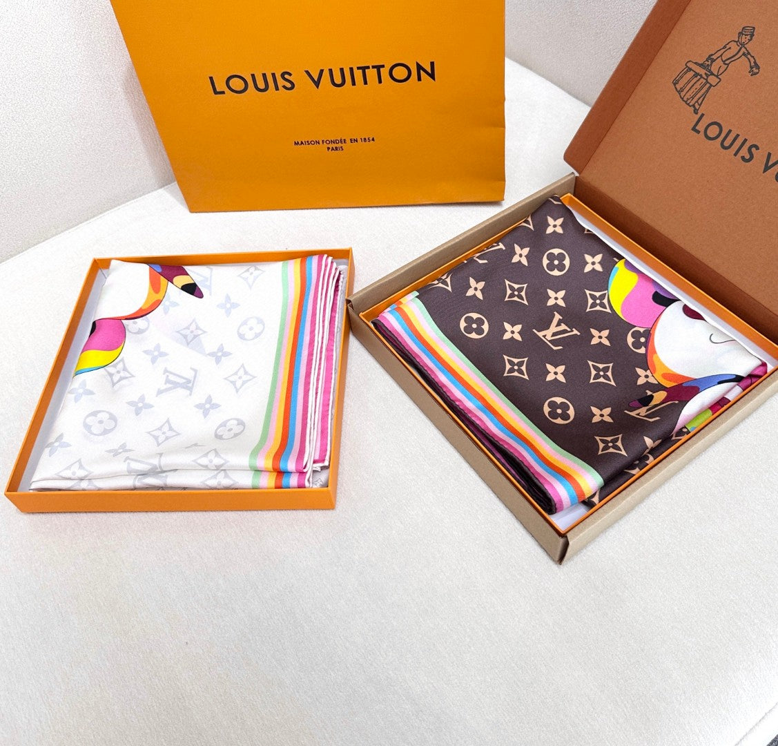 LV SCARF 90 CM IN SILK 729027