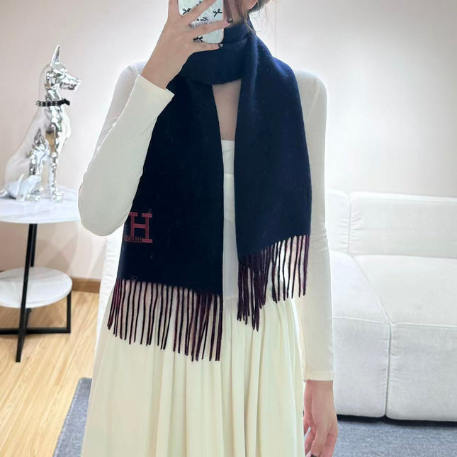 HERMES 25S SCARF 190 IN CASHMERE 985998