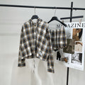 ACNE STUDIOS INSPIRED HOODED PLAID SHIRT + PAPERBAG SHORTS SET 267905