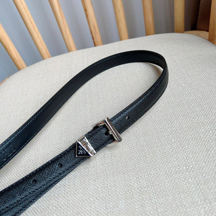 PRADA 25S BELT 15 MM IN BLACK CALFSKIN 571355