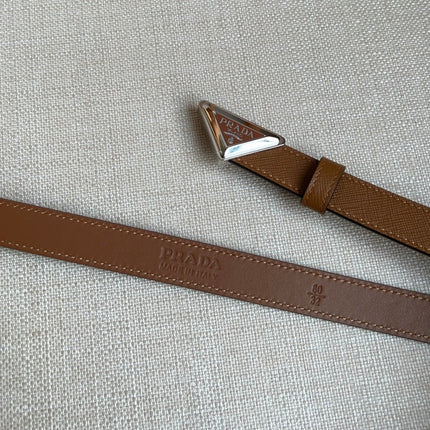 PRADA 25S BELT 20 MM IN BROWN CALFSKIN 571370