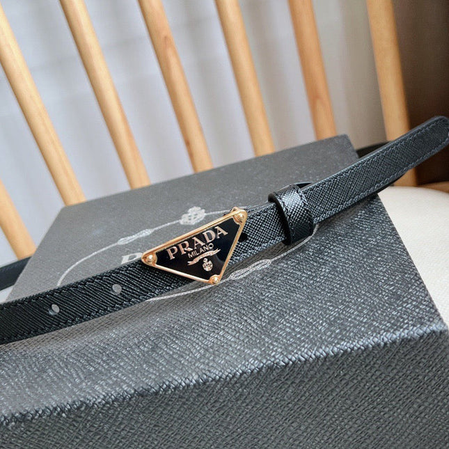 PRADA 25S BELT 15 MM IN BLACK CALFSKIN 598410