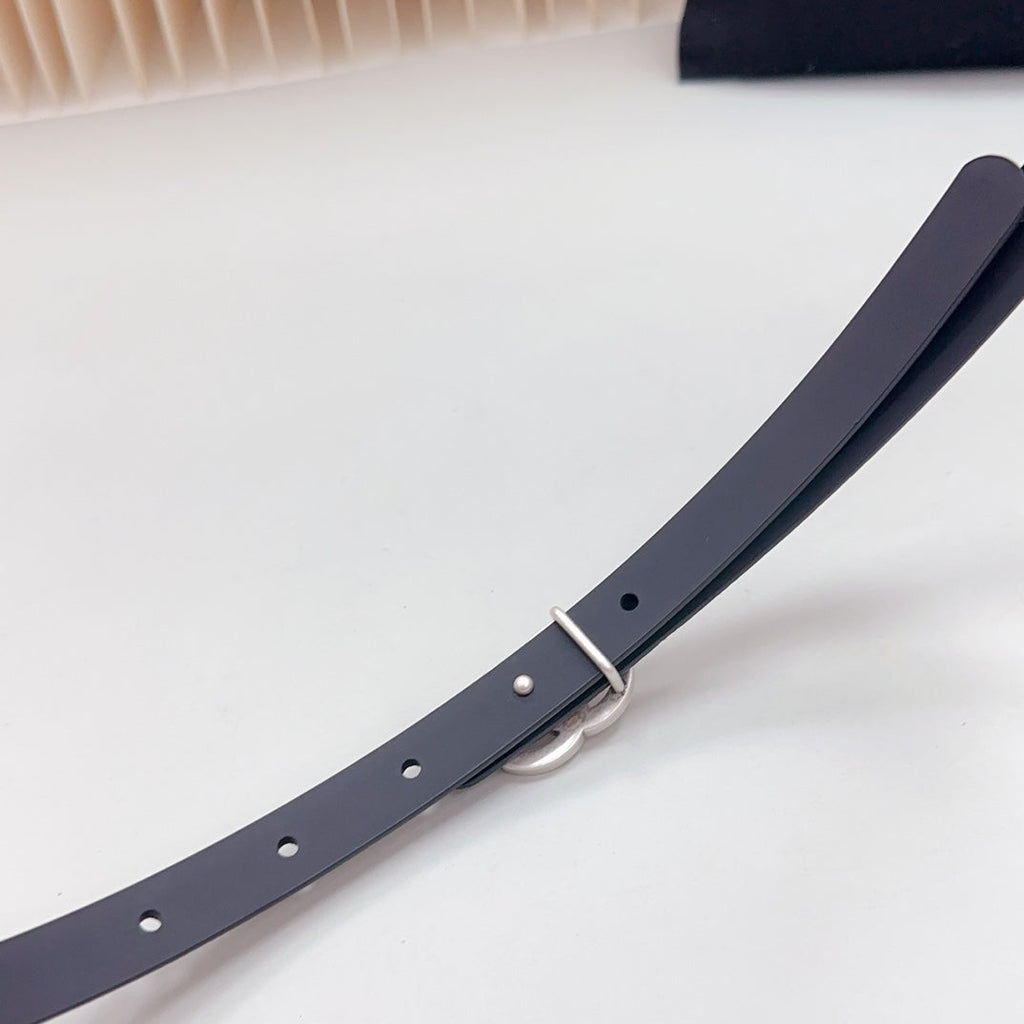 CC BELT 15 MM IN LIGHT GREY SUEDE WITH SILVER HARDWARE