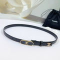 CC BELT 20 MM IN BLACK CALFSKIN WITH GOLD MIX BLACK METAL BUCKLE