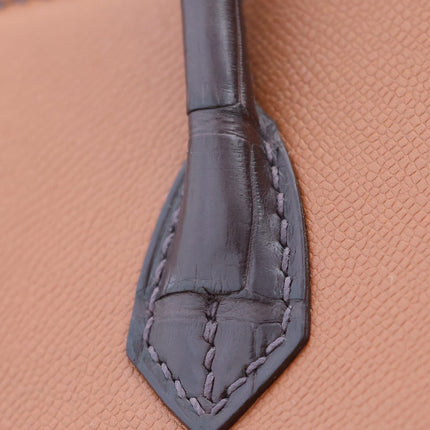 BIRKIN FAUBOURG TOUCH 20 IN CHOCOLATE MIX BRONZE BROWN CALFSKIN WITH SILVER HARDWARE
