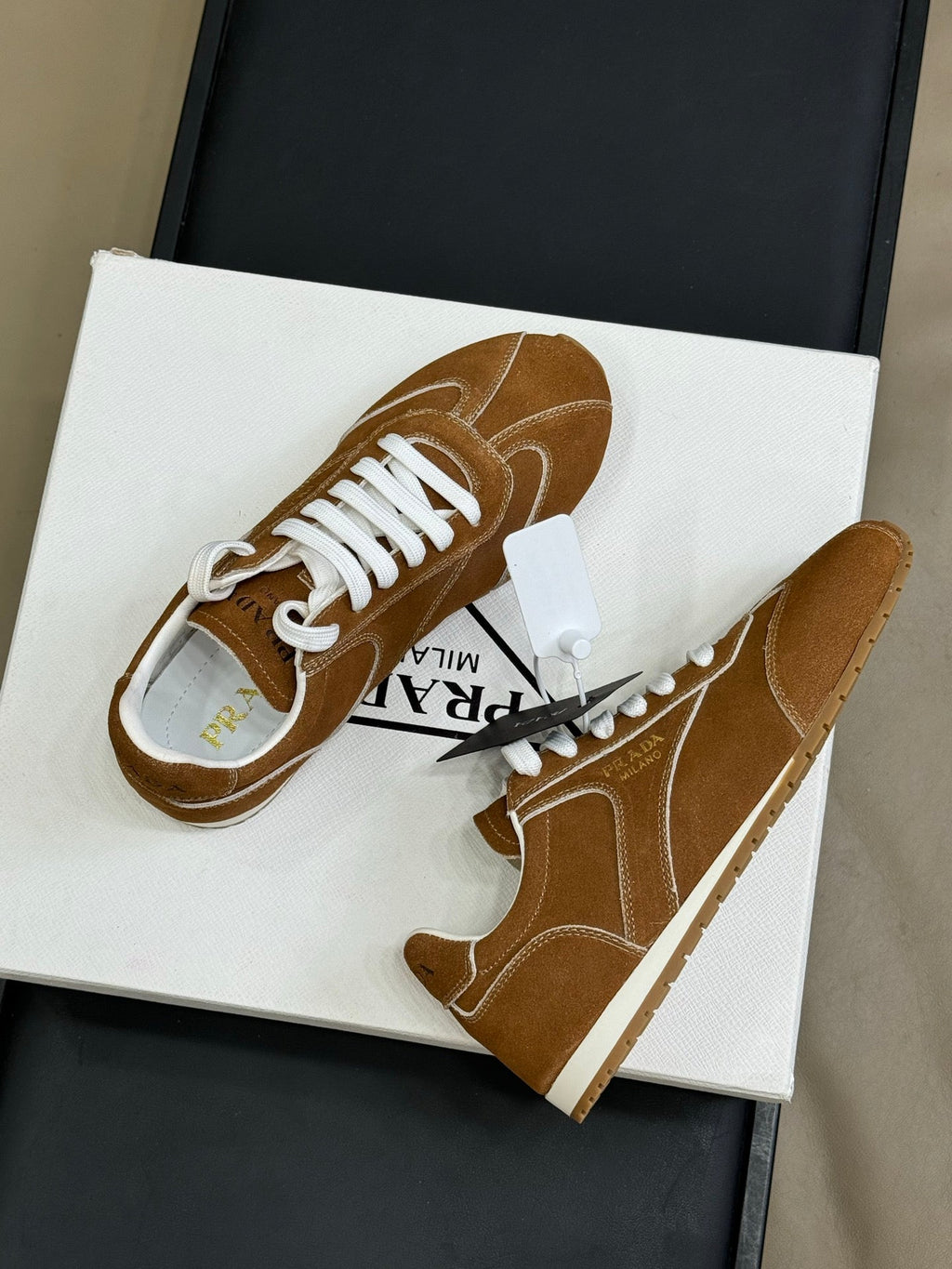 PRADA 25S SNEAKER IN BROWN SUEDE STYLE 8