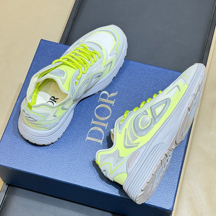 DIOR 26S B30 COUNTDOWN TECH SNEAKER IN GRAY AND GREEN TECHNICAL FABRIC AND SUEDE