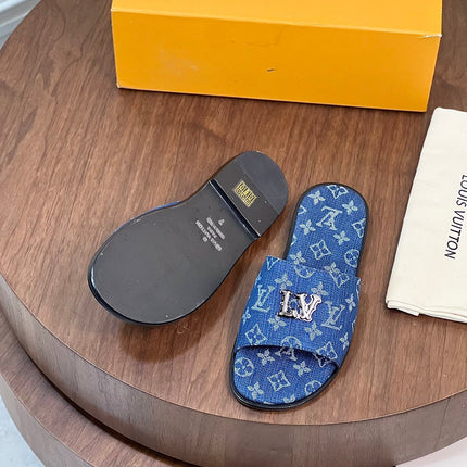 LV OASIS MULE LIGHT BLUE MONOGRAM DENIM