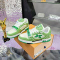 LV 26S TRAINER SNEAKERS IN LIME GREEN WHITE CALFSKIN WITH RHINESTONE