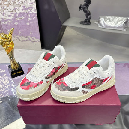 GUCCI 26S SNEAKER IN WHITE AND RED CALFSKIN