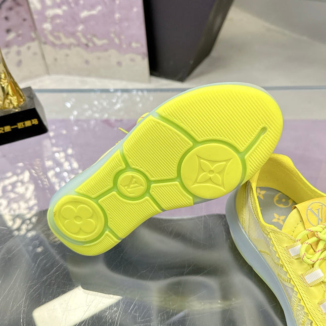 LV 26S SKATE SNEAKERS IN YELLOW MESH TRANSLUCENT SOLE