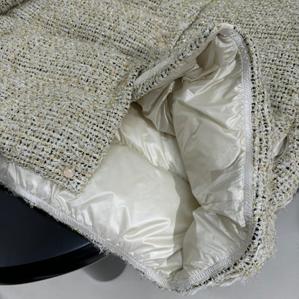 MONCLER 25S COCHELLE TWEED MID-LENGTH DOWN JACKET 202