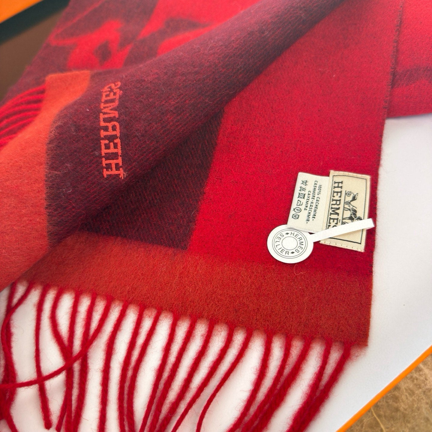 HERMES 25S SCARF 170 IN CASHMERE 854665