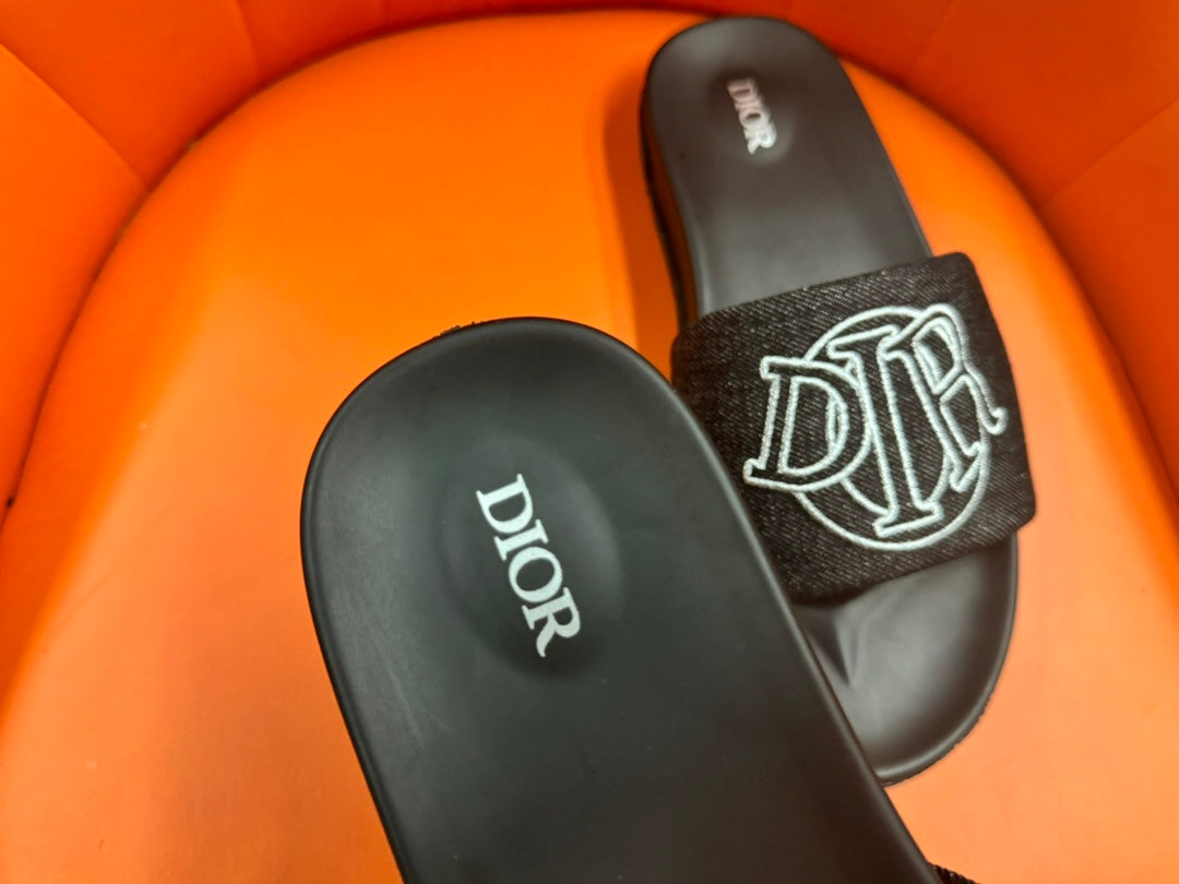 CD AQUA SLIDE SANDAL BLACK DENIM