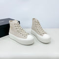 HIGH-TOP SEANKERS IN BEIGE CANVAS