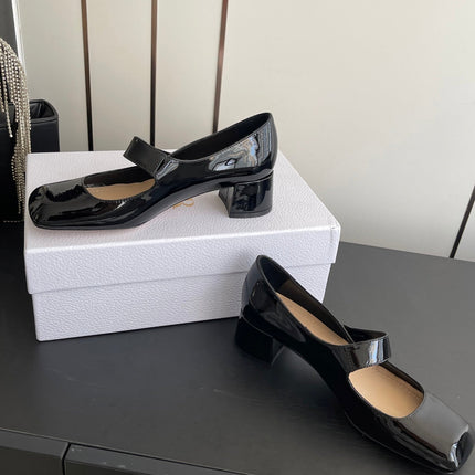 DIOR 26S MARY JANE 45 MM IN BLACK GLOSSY CALFSKIN