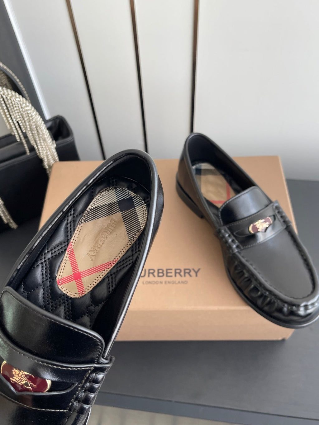 BURBERRY 26S LOAFERS IN BLACK CALFSKIN
