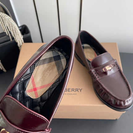 BURBERRY 26S LOAFERS IN DARK BROWN CALFSKIN
