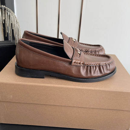 BURBERRY 26S LOAFERS IN BROWN CALFSKIN