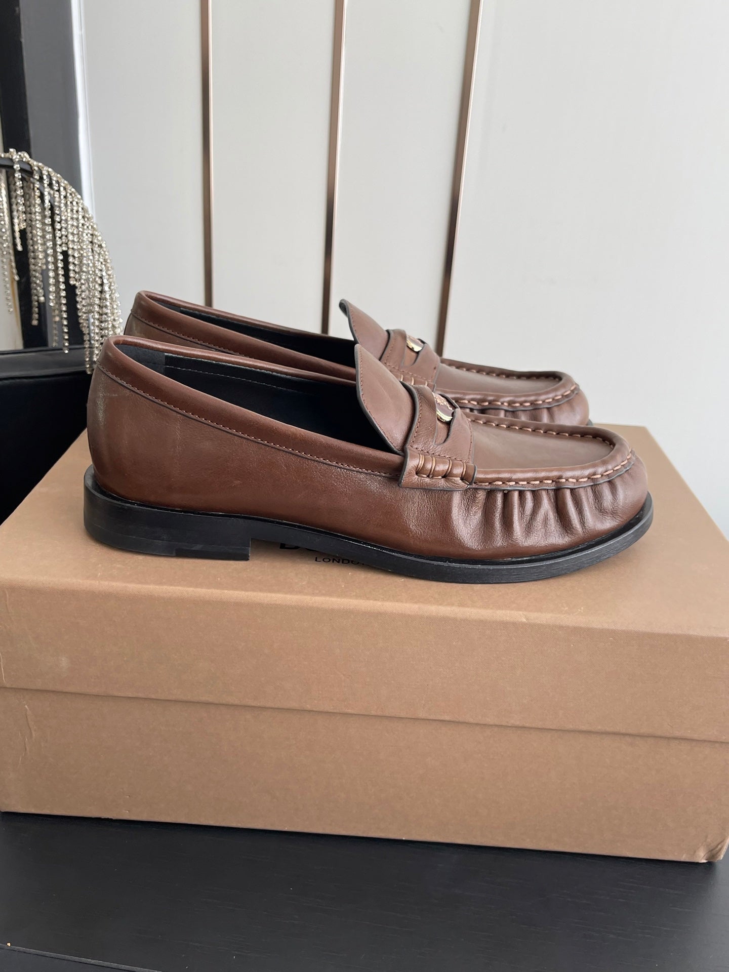 BURBERRY 26S LOAFERS IN BROWN CALFSKIN