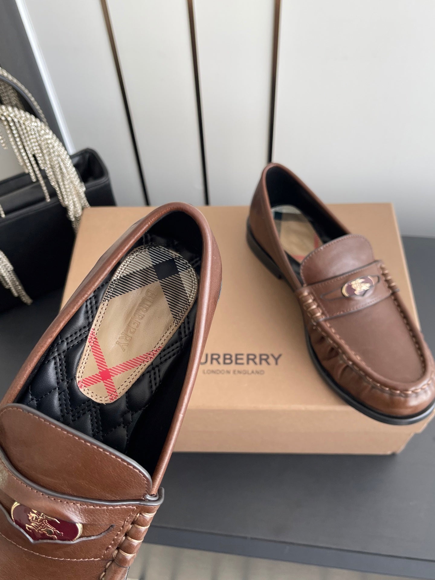BURBERRY 26S LOAFERS IN BROWN CALFSKIN