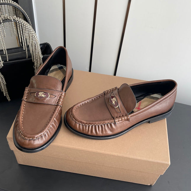 BURBERRY 26S LOAFERS IN BROWN CALFSKIN