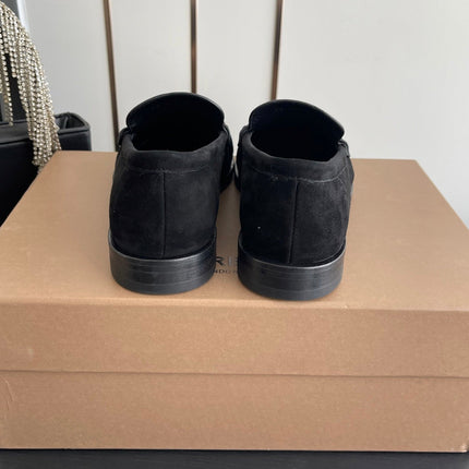 BURBERRY 26S LOAFERS IN BLACK SUEDE