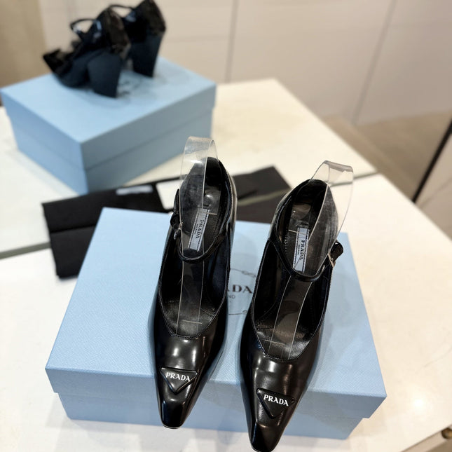 PRA BRUSHED PUMPS BLACK LAMBSKIN