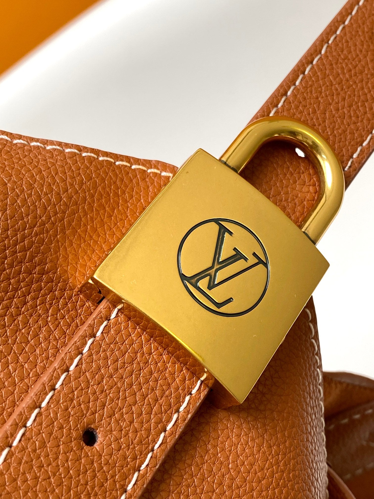 LV 25S LOW KEY HOBO BAG 35 CM IN BURNT ORANGE CALFSKIN