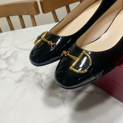 GUCCI 26S HORSEBIT BALLET FLATS IN BLACK CALFSKIN
