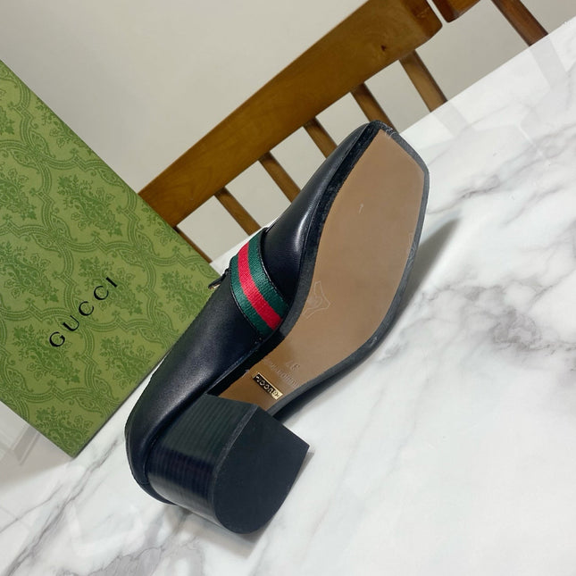 GUCCI 26S GG LOAFERS 75 MM IN BLACK CALFSKIN STYLE 1