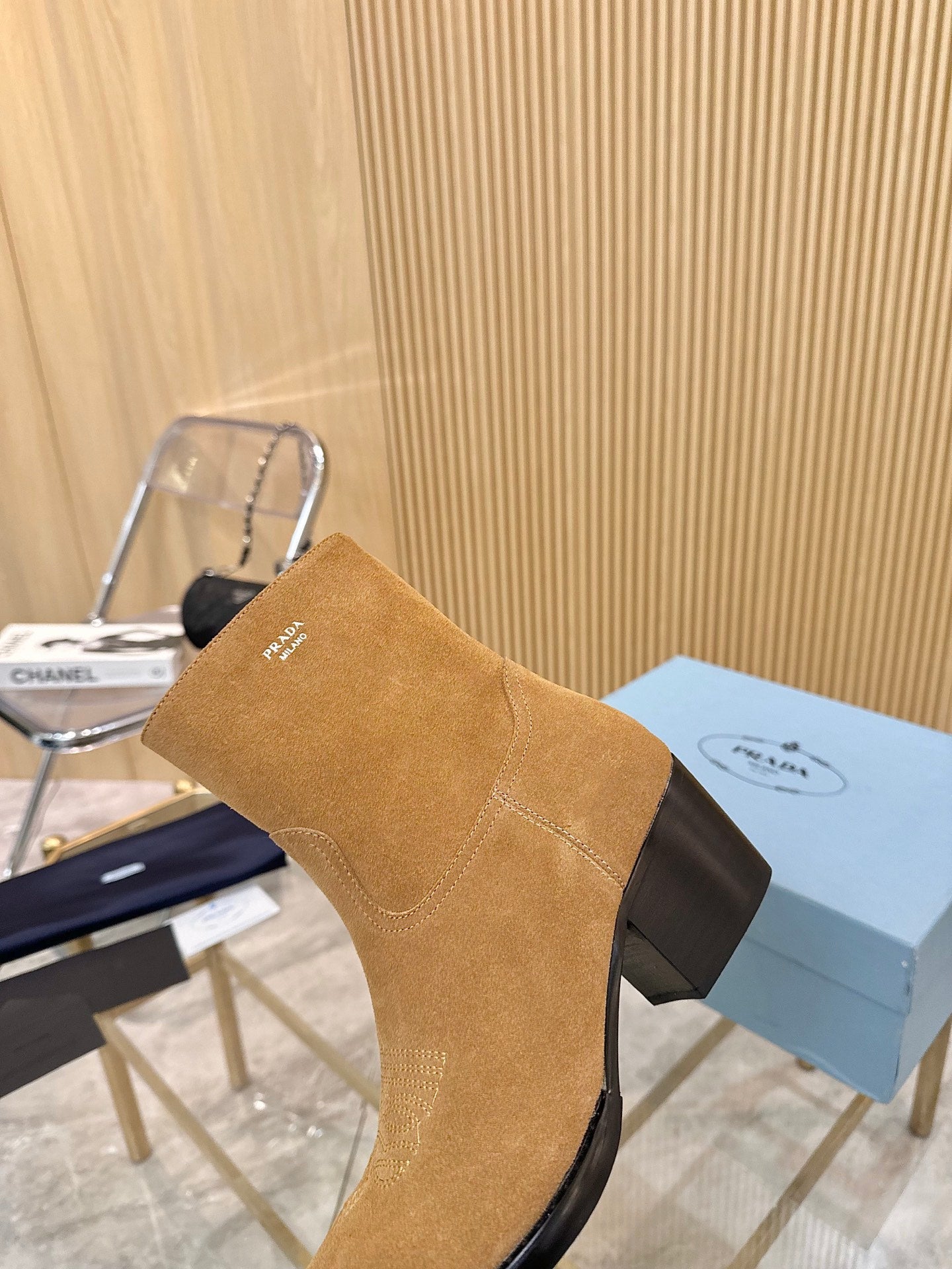 PRA ANKLE BOOTS IN TAN BROWN SUEDE