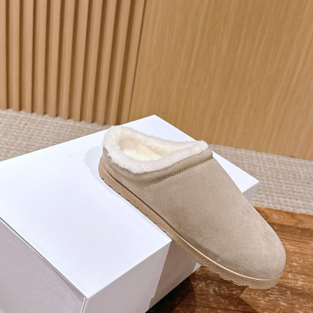ALO 25S BIRKENSTOCK CLOGS IN LIGHT GREY SUEDE AND WHITE WOOL