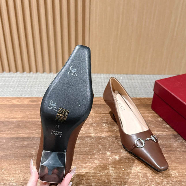 GUCCI 26S VITTORIA PUMPS 60 MM IN BROWN LAMBSKIN