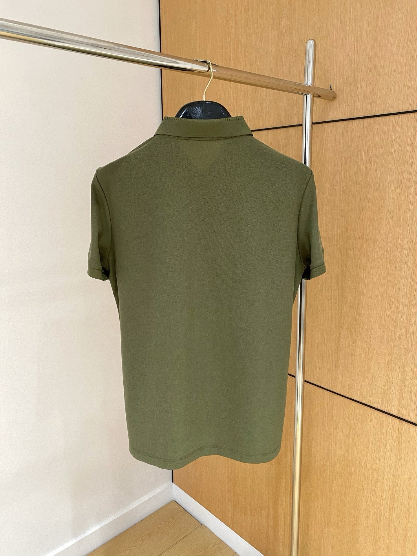 LV POLO SHIRT IN ARMY GREEN MESH BEADED COTTON FABRIC 238855
