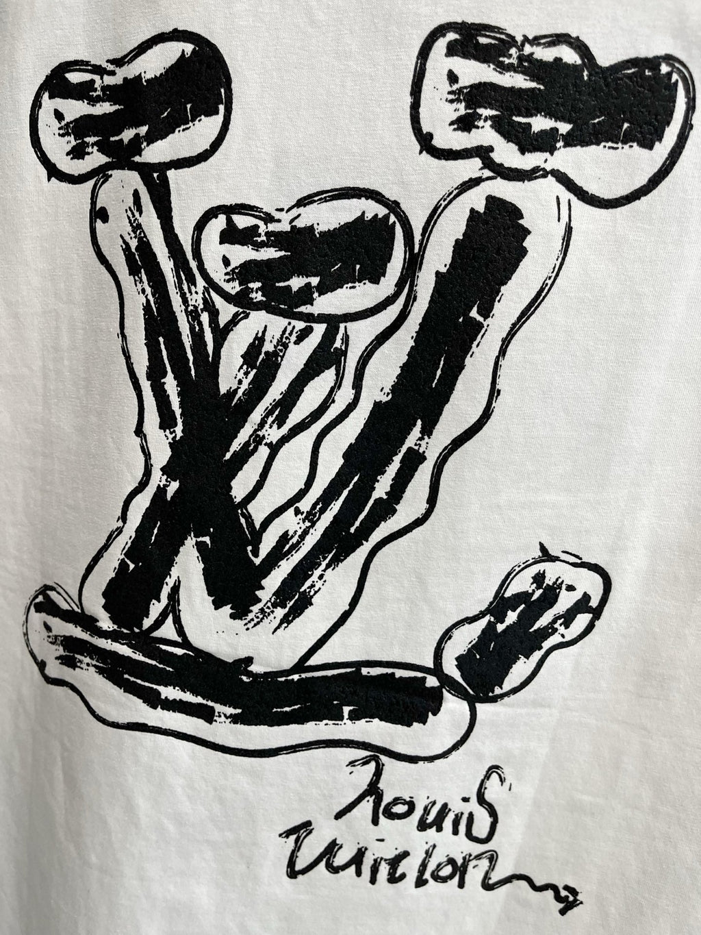 LV T-SHIRT IN WHITE PURE COTTON LOGO PRINT 238775