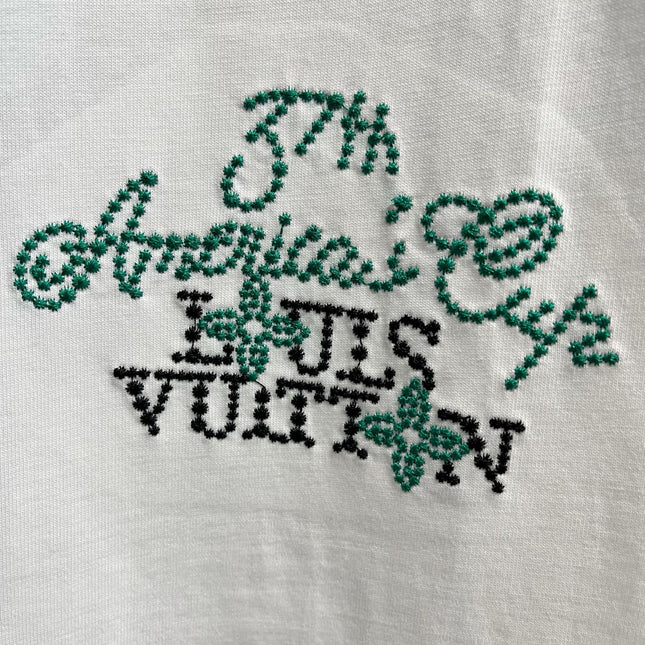 LV T-SHIRT IN WHITE EMBROIDERED LOGO PURE COTTON 238777