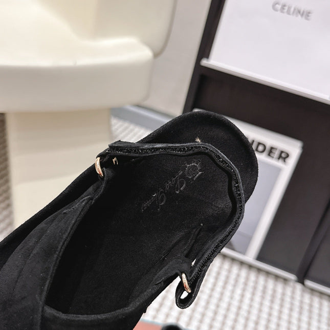 LP 26S CROSS-STRAP SANDALS IN BLACK SUEDE