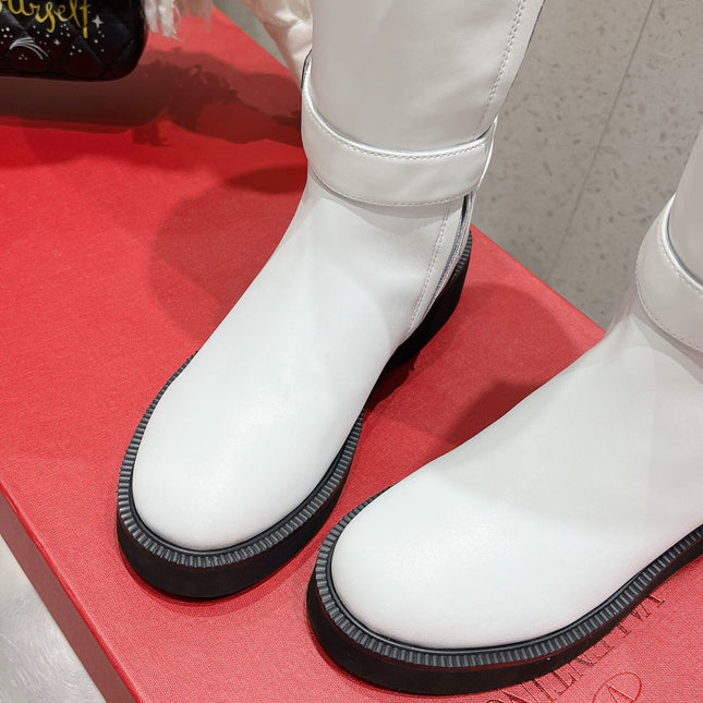 VALENTINO 25S KNEE-HIGH BOOTS IN WHITE CALFSKIN STYLE 9