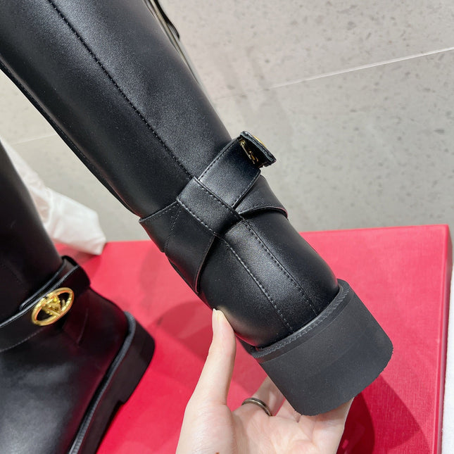 VALENTINO 25S KNEE-HIGH BOOTS IN BLACK CALFSKIN STYLE 7