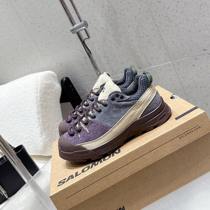 ALO 25S SALOMON AERO GLIDE 3 IN PURPLE AND GREY SUEDE