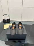 ALAIA MARY JANE FLAT 25S IN BLACK WOVEN MESH