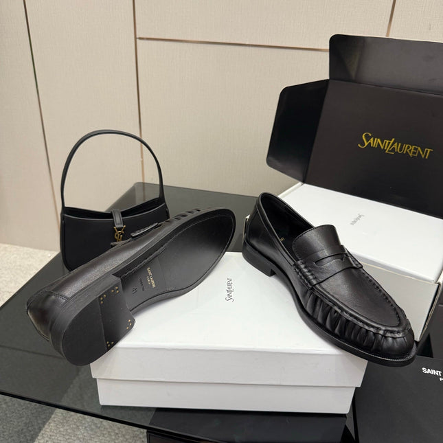 YSL DNA LOAFERS IN BLACK CALFSKIN GOLD HARDWARE