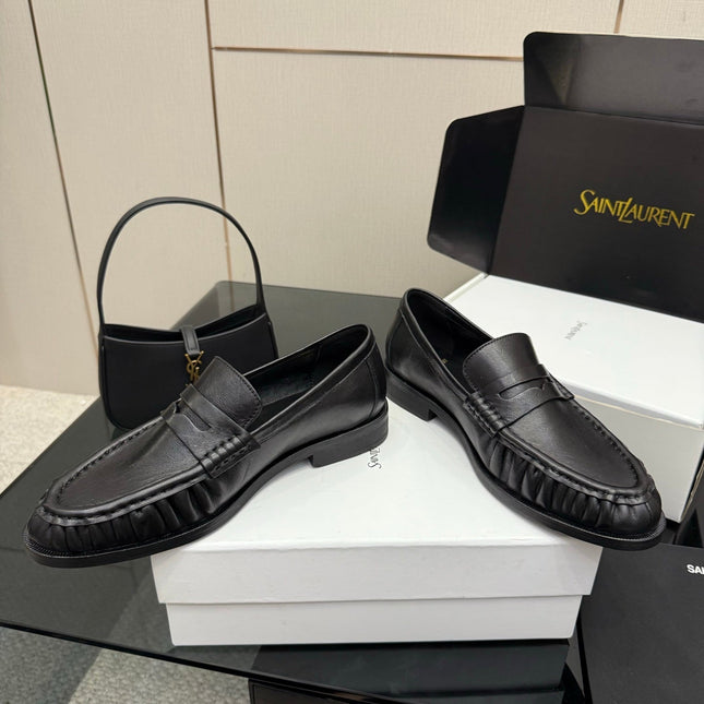YSL DNA LOAFERS IN BLACK CALFSKIN GOLD HARDWARE