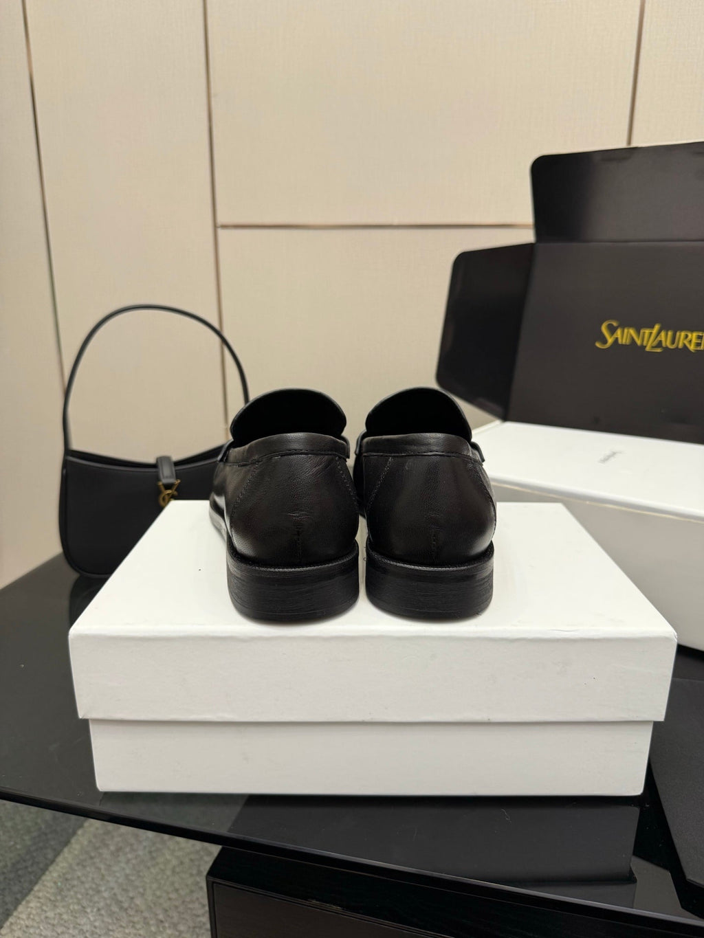 YSL DNA LOAFERS IN BLACK CALFSKIN GOLD HARDWARE