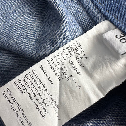 LOEWE RUCHED-WAIST DENIM SKIRT