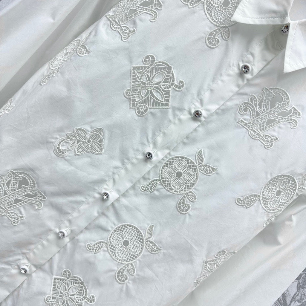 LV 25S EMBROIDERED HOLLOW SHIRT 264718