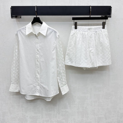 LV WHITE STRETCH SHORTS 263748