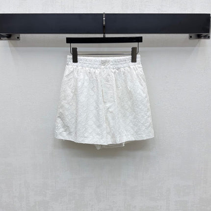 LV WHITE STRETCH SHORTS 263748
