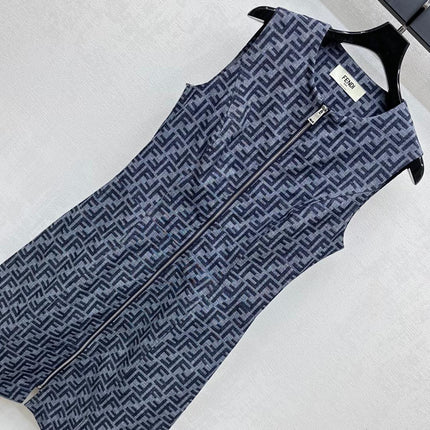 FEND 25S VEST DRESS DENIM JACQUARD 264599